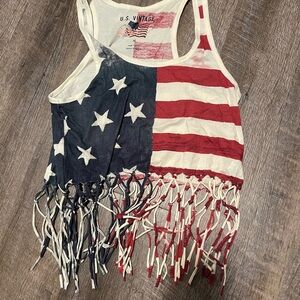 Patriotic Fringe Tank Top